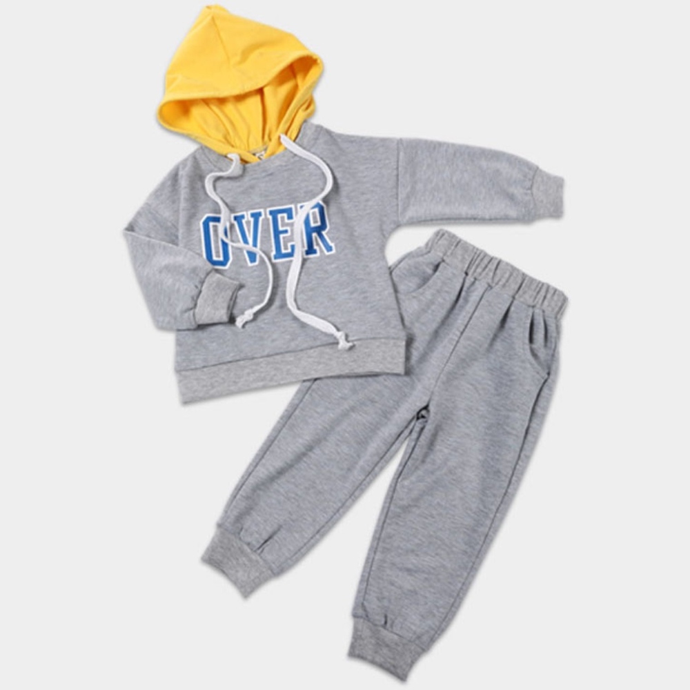 Kids Boys Girls Clothing Set 2 Piece Gray Outfits